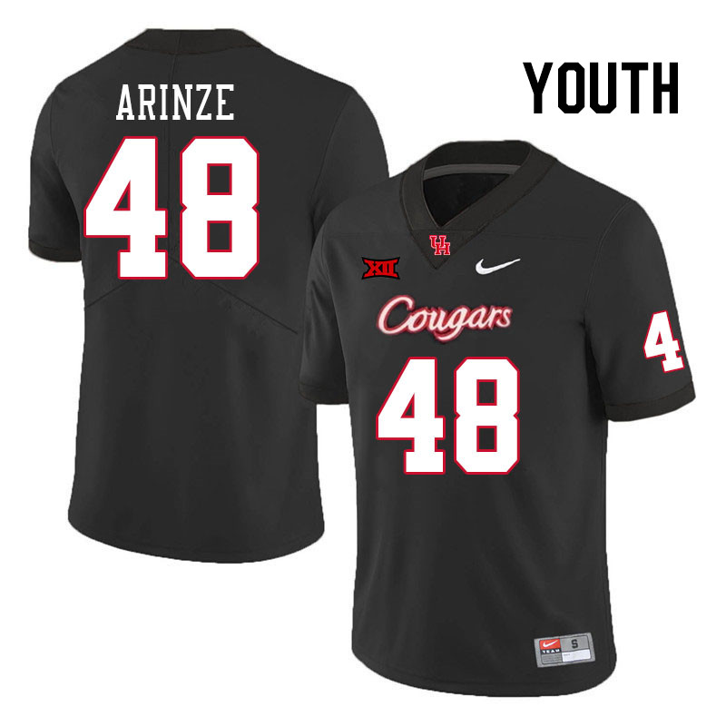 Youth #48 Kamsi Arinze Houston Cougars College Football Jerseys Stitched Sale-Black - Click Image to Close